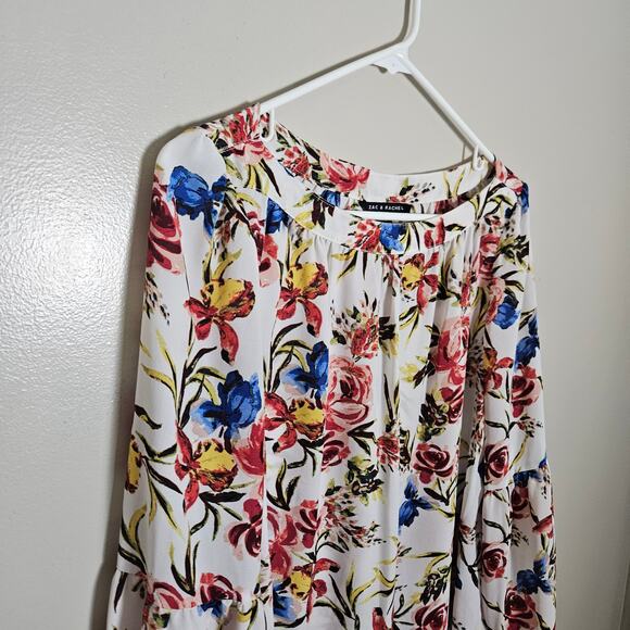 Zac & Rachel Floral Flowy Blouse Sz Small - Picture 3 of 16